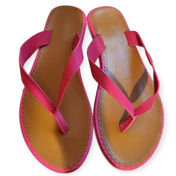 Lauren Ralph Lauren Ryanne Pink Leather Flip Flop Sandals Size 10 Summer Beach - Picture 3 of 9